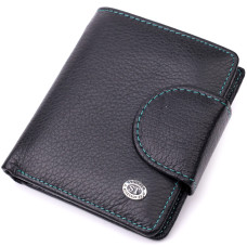 Кожаный стильный кошелек с монетницей снаружи для женщин ST Leather 186431 Черный