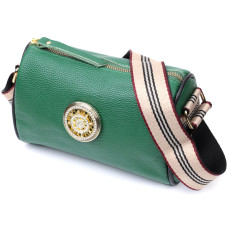 Женская сумка с оригинальным украшением из натуральной кожи Vintage 186231 Зеленая