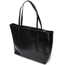 Функциональная сумка шоппер из натуральной кожи 185941 Vintage Черная
