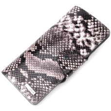 Многофункциональное женское портмоне из натуральной фактурной кожи под змею KARYA 184761 Черный