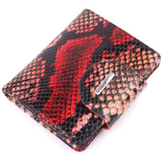 Лакированный женский кожаный кошелек с тиснением под змею KARYA 185121 Разноцветный