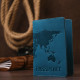 Стильная кожаная обложка на паспорт Shvigel 184451 Бирюзовый