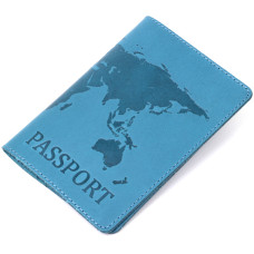 Стильная кожаная обложка на паспорт Shvigel 184451 Бирюзовый