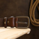 Добротный кожаный мужской ремень Vintage 184181 Коричневый