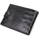 Бумажник мужской из натуральной фактурной кожи с тиснением под крокодила (BOND 185841) - черный