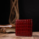 Яркий женский кошелек из натуральной лакированной кожи с тиснением под крокодила KARYA 184882 Красный