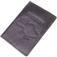 Кожаная обложка на паспорт Карта GRANDE PELLE 185082 Коричневая