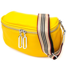 Яркая женская сумка через плечо из натуральной кожи 185962 Vintage Желтая