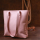 Вместительная кожаная женская сумка-шоппер Shvigel 184492 Розовый