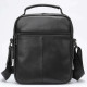 Вертикальная мужская сумка в плотной коже Vintage 183682 Черная