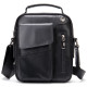 Вертикальная мужская сумка в плотной коже Vintage 183682 Черная
