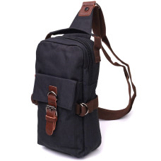Необычная плечевая сумка для мужчин из плотного текстиля Vintage 186172 Черный