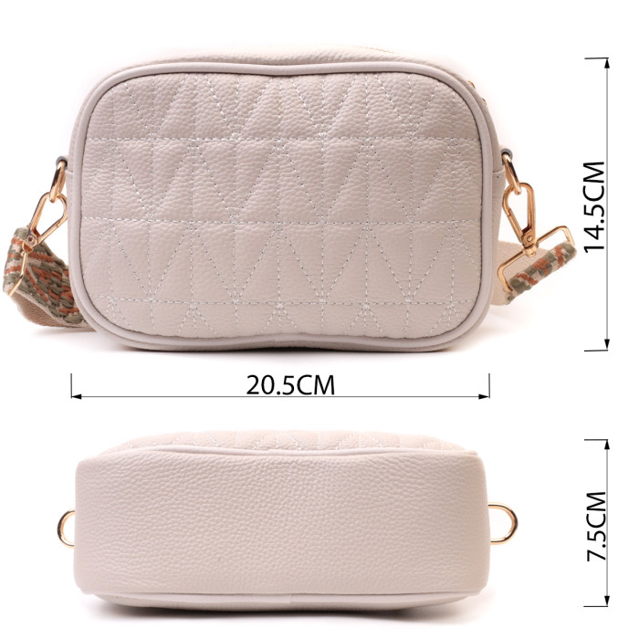 Стильная стеганая женская сумка из натуральной кожи Vintage 22611 Белый