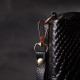 Фактурная женская барсетка из натуральной кожи с тиснением под змею Vintage 186242 Черный