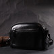 Дивовижна жіноча шкіряна сумка з глянсовою поверхнею Vintage 186392 Чорний