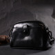 Дивовижна жіноча шкіряна сумка з глянсовою поверхнею Vintage 186392 Чорний