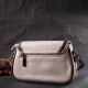 Женская сумка с фактурным клапаном из натуральной кожи Vintage 186342 Белая