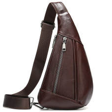 Мужская сумка-слинг кожаная 183312 Vintage Коричневая