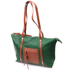 Яркая двухцветная женская сумка из натуральной кожи Vintage 186272 Зеленый