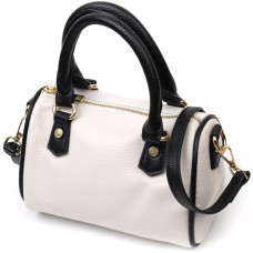 Женская сумка бочонок с темными акцентами Vintage 186322 Белая