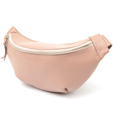 Практичная кожаная женская поясная сумка GRANDE PELLE 184062 Розовый