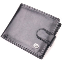Мужской бумажник ST Leather 185062 из натуральной гладкой кожи, черный (185062)