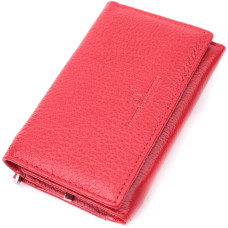 Кожаный удобный женский кошелек в три сложения ST Leather 186562 Красный