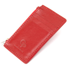 Яркий кожаный картхолдер GRANDE PELLE 184032 Красный
