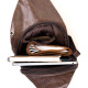 Сумка через плечо на два отделения кожзам Vintage 183812 Темно-коричневая