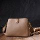 Женская модная сумка на три отделения из натуральной кожи 185952 Vintage Бежевая