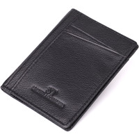 Чоловічий гаманець для карток із натуральної шкіри ST Leather 23091 Чорний