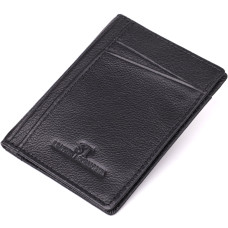 Мужской кошелек для карточек из натуральной кожи ST Leather 23091 Черный