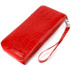 Горизонтальный яркий кошелек для женщин из натуральной фактурной кожи под крокодила CANPELLINI 185462 Красный