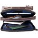 Модная сумка планшет с накладным карманом на молнии в гладкой коже 183342 SHVIGEL, Коричневая