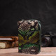 Женское фактурное вертикальное портмоне с монетницей на молнии из натуральной кожи с тиснением под змею CANPELLINI 185573 Разноцветное