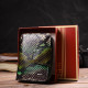 Женское фактурное вертикальное портмоне с монетницей на молнии из натуральной кожи с тиснением под змею CANPELLINI 185573 Разноцветное