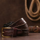 Ремень кожаный Vintage 183143 Темно-коричневый