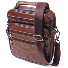 Стильная мужская сумка из натуральной кожи 185223 Vintage Коричневая