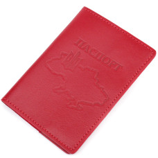 Яркая кожаная обложка на паспорт Карта GRANDE PELLE 185083 Красная