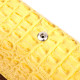 Яркий горизонтальный кошелек из натуральной кожи с тиснением под крокодила KARYA 184933 Желтый