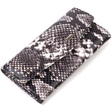 Женское фактурное портмоне из натуральной кожи с тиснением под змею CANPELLINI 185533 Разноцветное