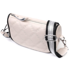 Женская сумка кросс-боди полукруглого формата из натуральной кожи Vintage 186363 Белая