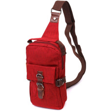 Стильная плечевая сумка для мужчин из плотного текстиля Vintage 186173 Бордовый
