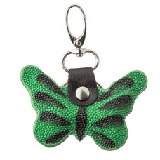 Брелок сувенир бабочка STINGRAY LEATHER 182043 из натуральной кожи морского ската Зеленый