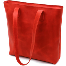 Винтажная яркая кожаная сумка Shvigel 184493 Красный