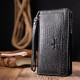 Современный кошелек-клатч из натуральной фактурной кожи KARYA 184893 Черный