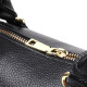 Элегантная женская сумка бочонок с двумя ручками из натуральной кожи Vintage 186323 Черная
