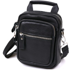 Компактная мужская сумка из натуральной кожи Vintage 184283 Черный