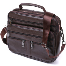 Практичная кожаная мужская сумка Vintage 184333 Коричневый