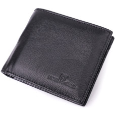 Шкіряне чоловіче портмоне із затискачем ST Leather 186553 Чорний